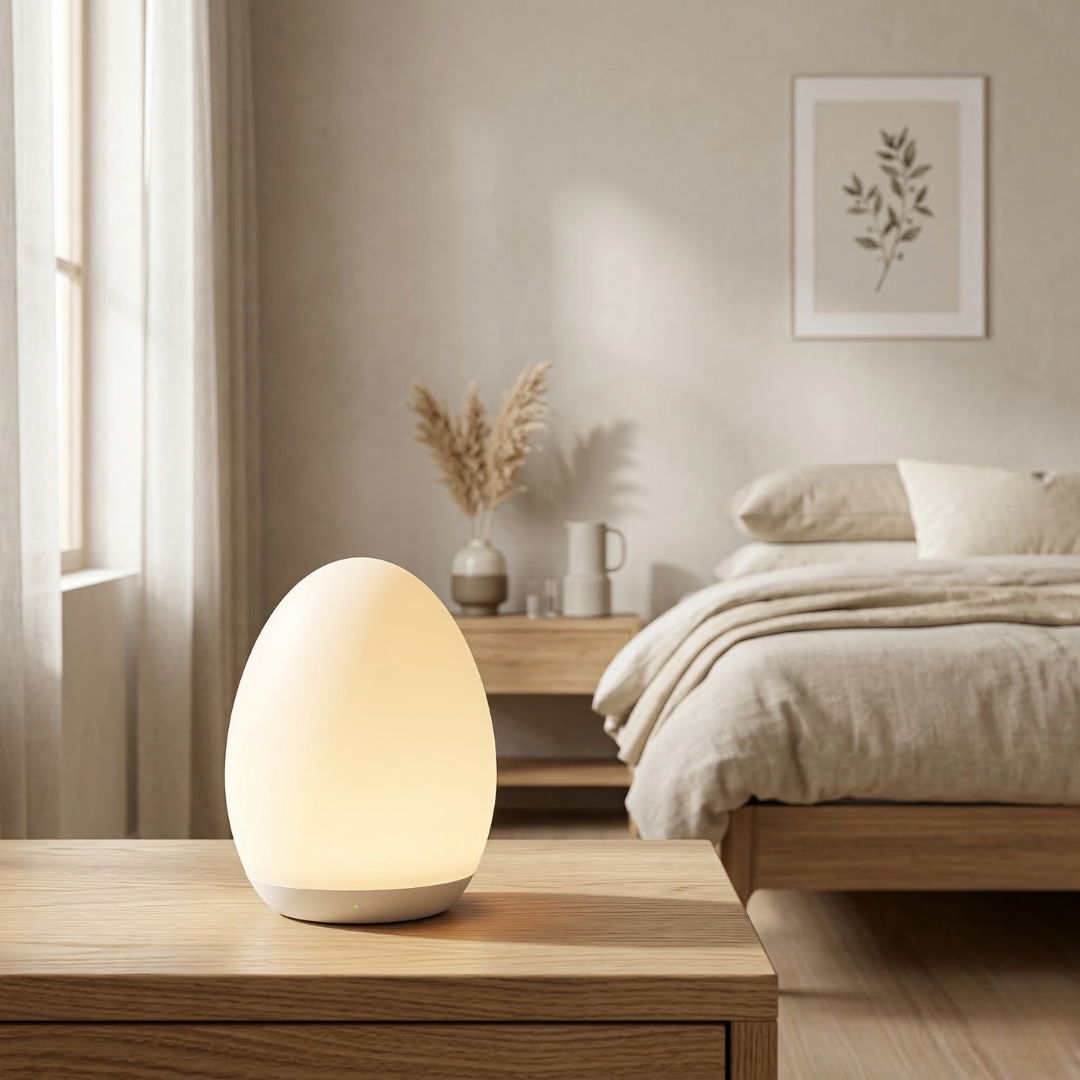 Compact Egg-Shaped Rechargeable LED Night Light — Soft Glow Bedside Lamp