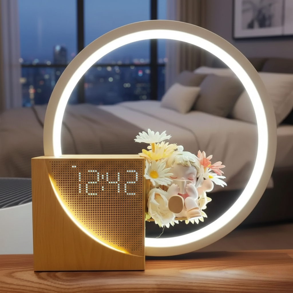 White Noise Bedside Lamp — Touch-Activated Dimmable Nightlight