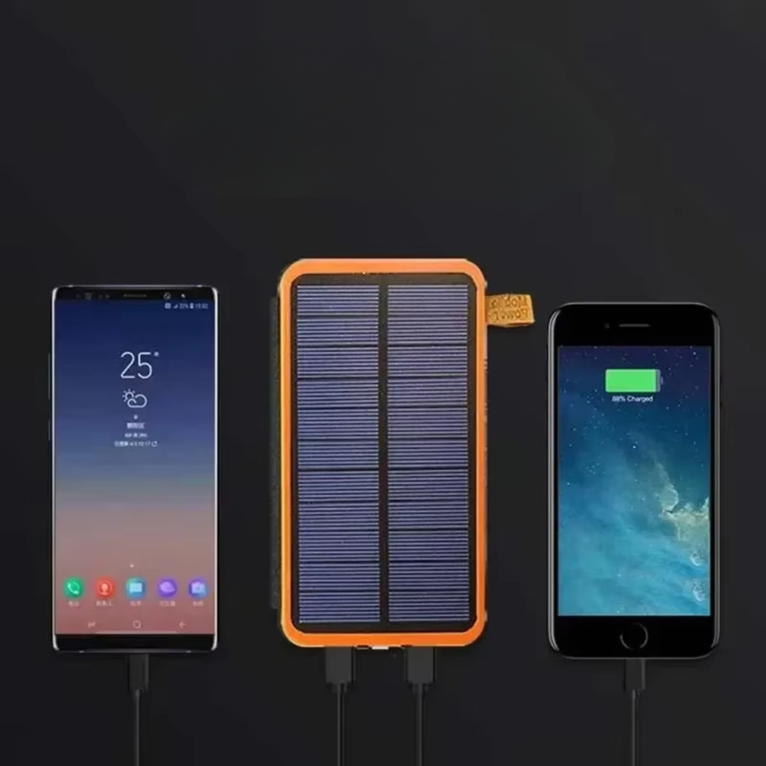 מטען סולארי קשיח בקיבולת ‏200000mAh — פנס LED מובנה