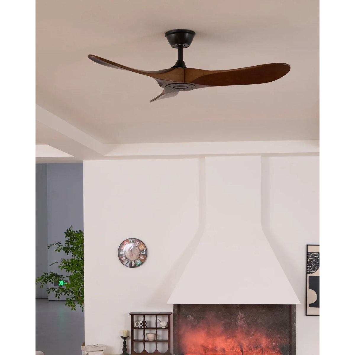 Ventilateur ultra-silencieux, 106cm/132cm — pales en noyer, 6 vitesses