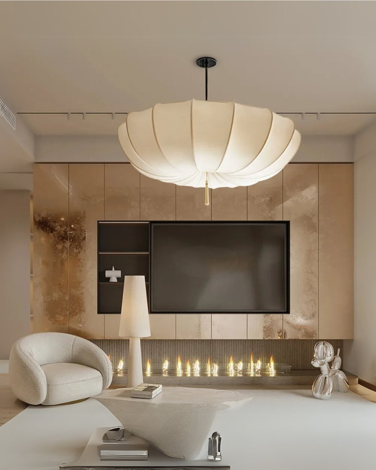 Molnformad taklampa — fransk design, mjukt sken