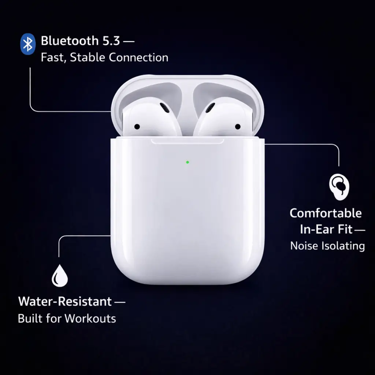 Draadloze Bluetooth-oordopjes — Ingebouwde microfoon, oplaadcase