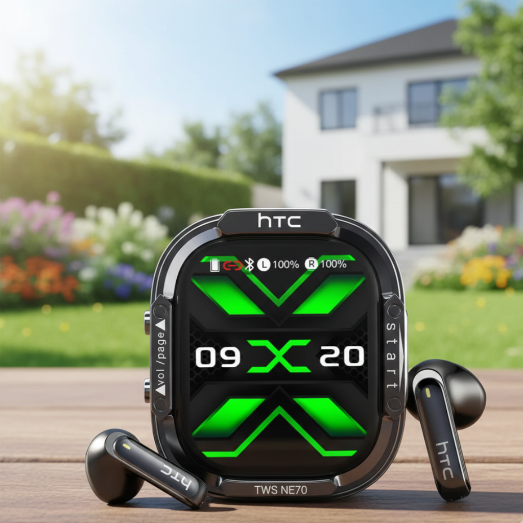 Auriculares inalámbricos HTC NE70 – Nueva edición con estuche con pantalla táctil