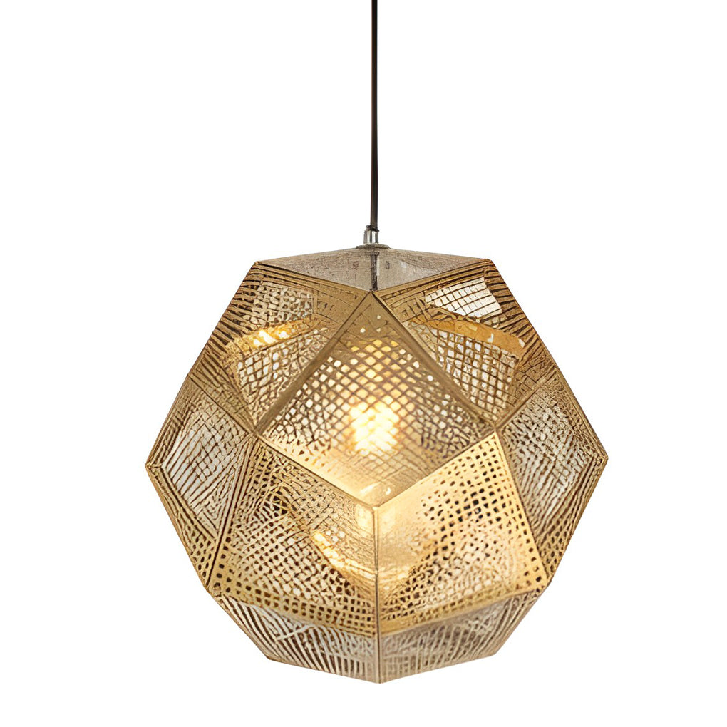 LichtDesign Geometric Round Pendant Lamp — 40 cm Diameter, Durable Black Metal