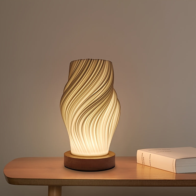 Modern LED Swirl Table Lamp | Minimalist Dimmable Bedside & Desk Light | Wildoxy