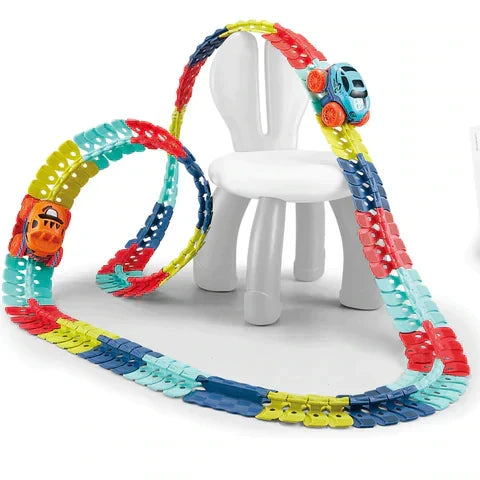 Magnetic Race Track Car Set — Flexible Plastic Educational Toy