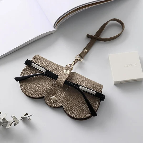 Soft Leather Sunglasses Case — Snap Button Closure