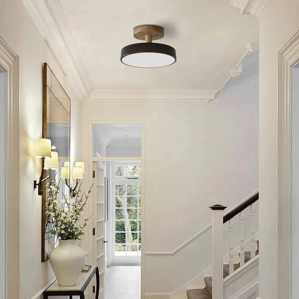 Pedol 12 W LED-loftlampe i grønt træ - skandinavisk stil
