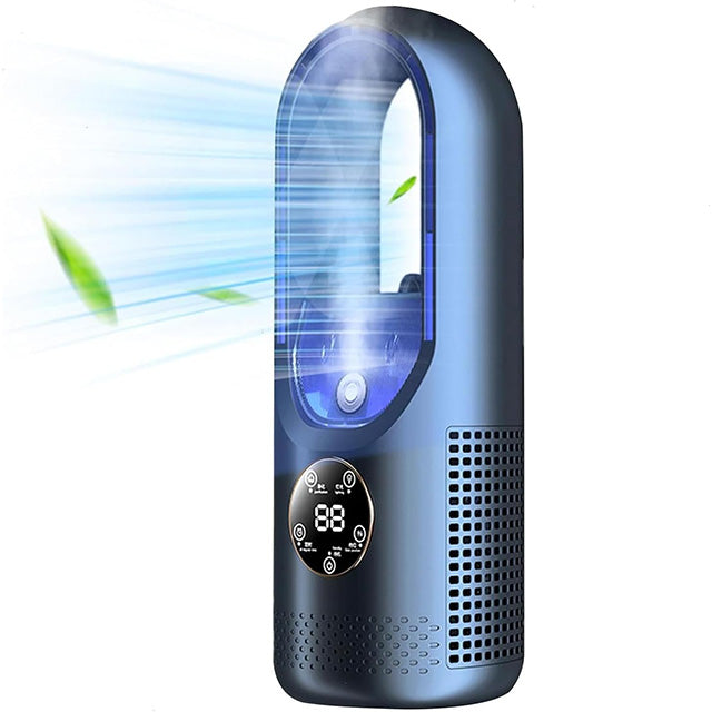 Kabelloser kompakter Luftkühler — Leiser USB-Ventilator, 100ml Tank