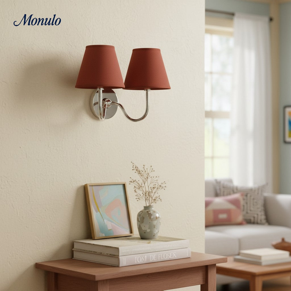 Seinävalaisin — laskostettu kangasvarjostin, lämmin hajavalo