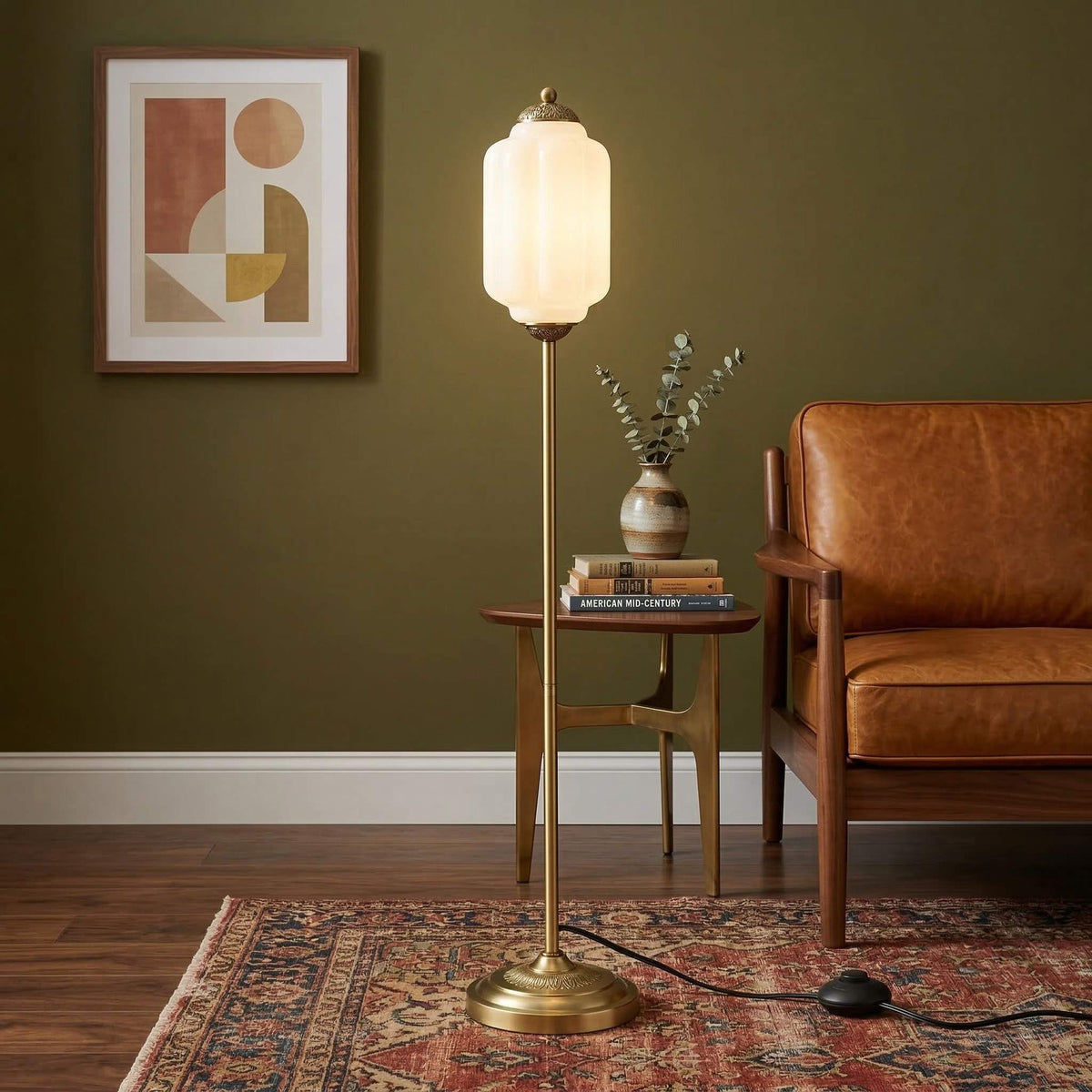 Glas-Stehlampe in Kürbisform — retro-inspirierter organischer Stil