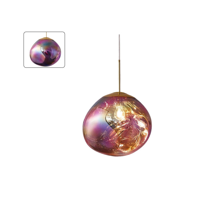 Abażurowa lampa wisząca z akrylu Melt Design - ściemnialna, ciepłe białe światło LED