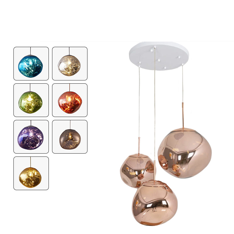 Abażurowa lampa wisząca z akrylu Melt Design - ściemnialna, ciepłe białe światło LED