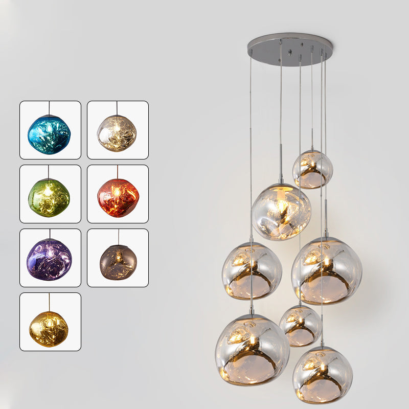 Abażurowa lampa wisząca z akrylu Melt Design - ściemnialna, ciepłe białe światło LED