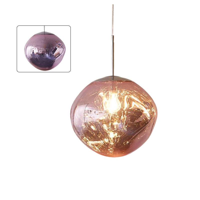 Abażurowa lampa wisząca z akrylu Melt Design - ściemnialna, ciepłe białe światło LED