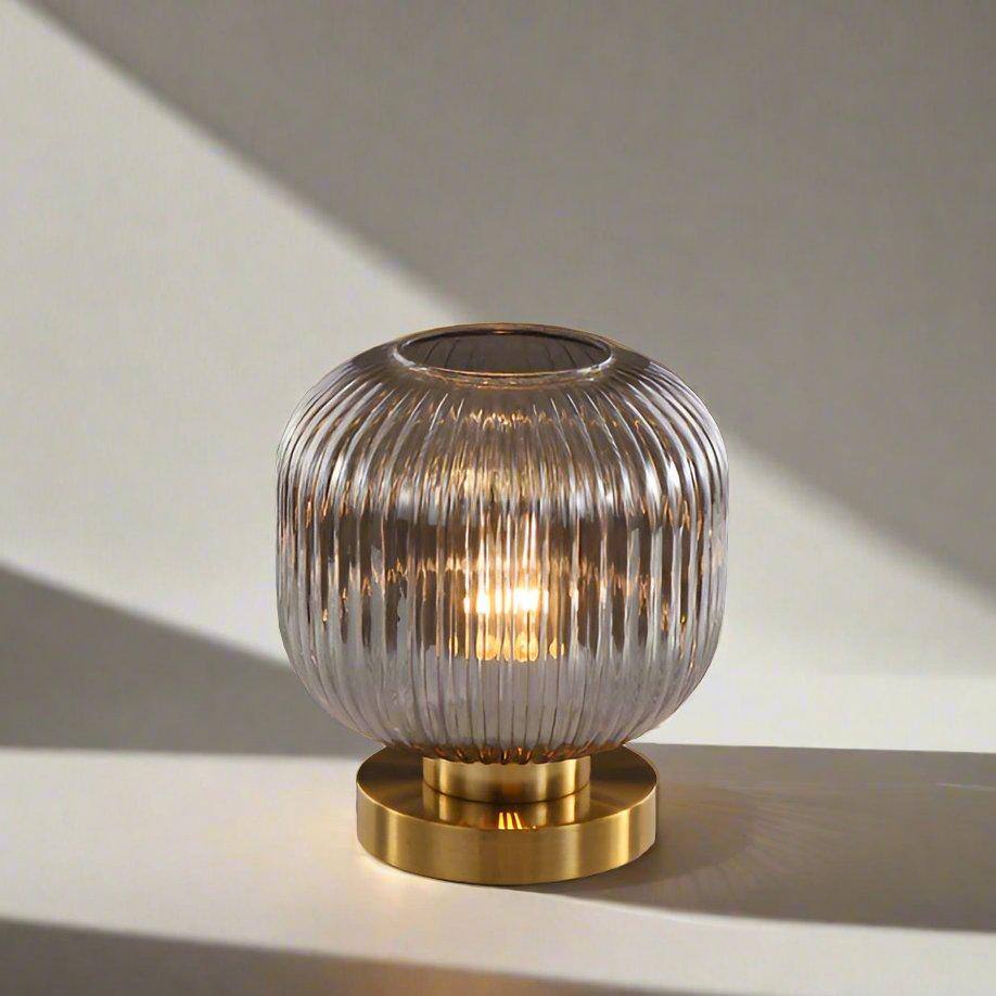 Aurelia Nordic Amber Table Lamp — Minimalist Silhouette, Warm Tinted Glow