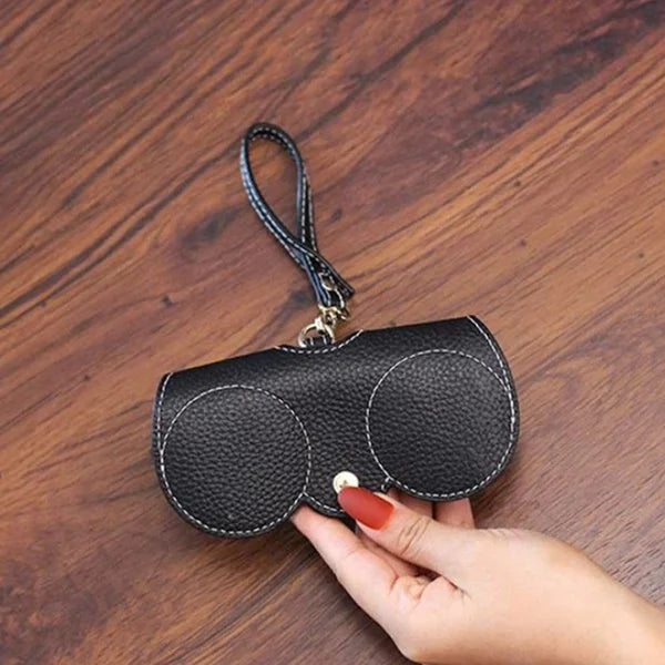 Soft Leather Sunglasses Case — Snap Button Closure