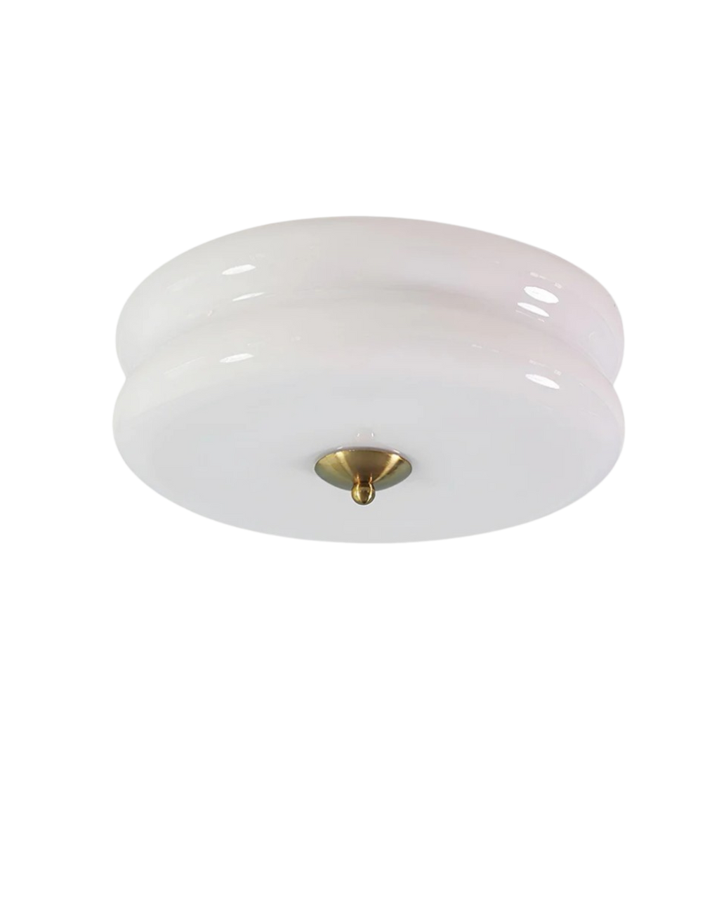 Lámpara de techo Art Déco — Beige, detalle cromado, luz cálida