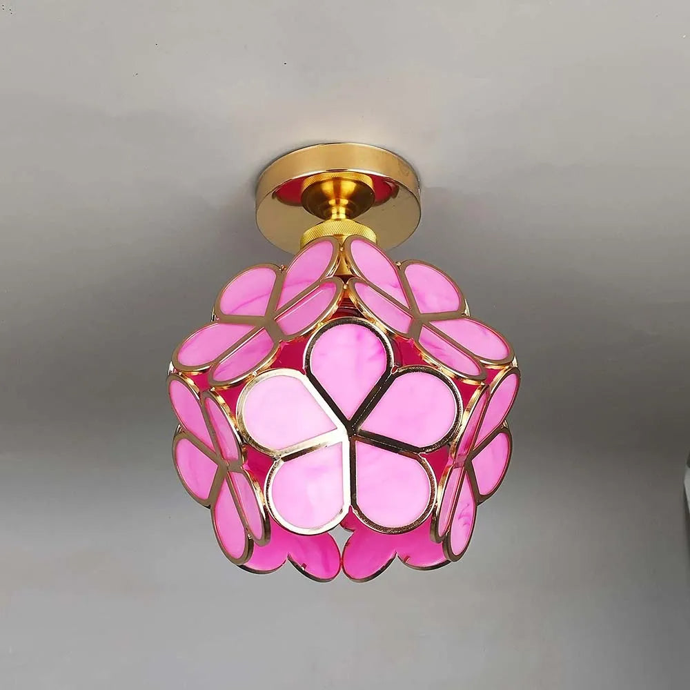 Floyem-plafondlamp met gouden acrylbloem van 20cm