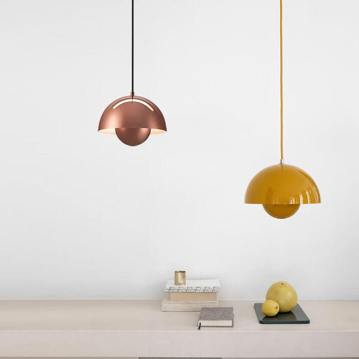 Lampă suspendată semicirculară scandinavă din metal, cu 1 bec