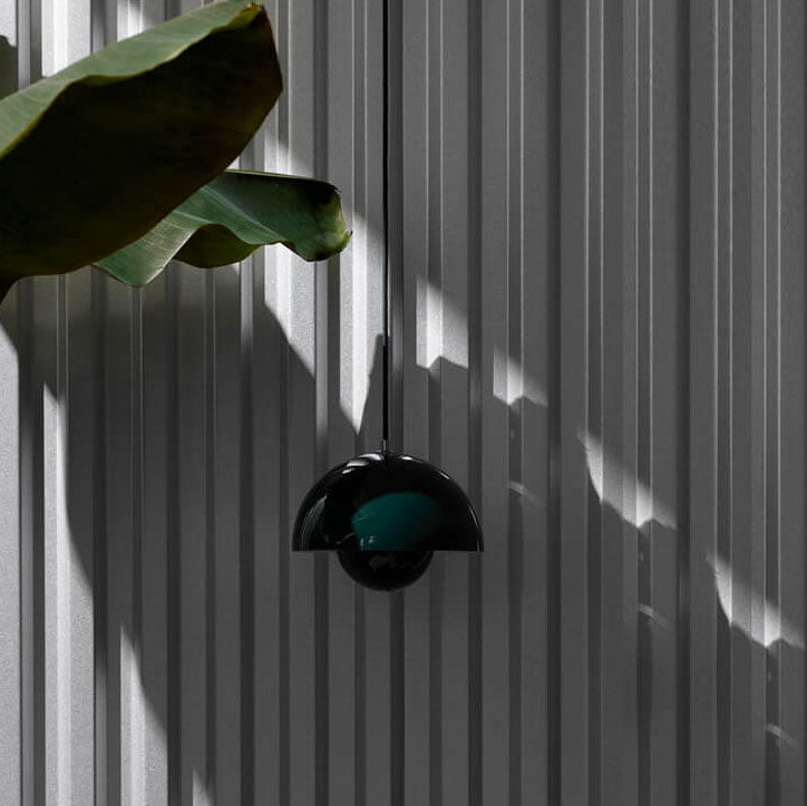Lampă suspendată semicirculară scandinavă din metal, cu 1 bec
