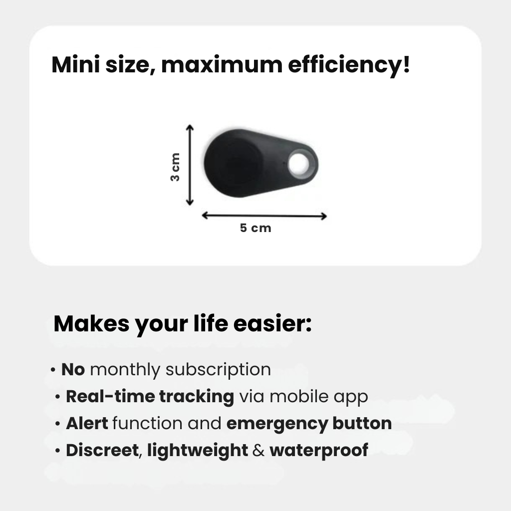 GPS-bagagetracker — waterdicht, live locatie, SOS-alarm