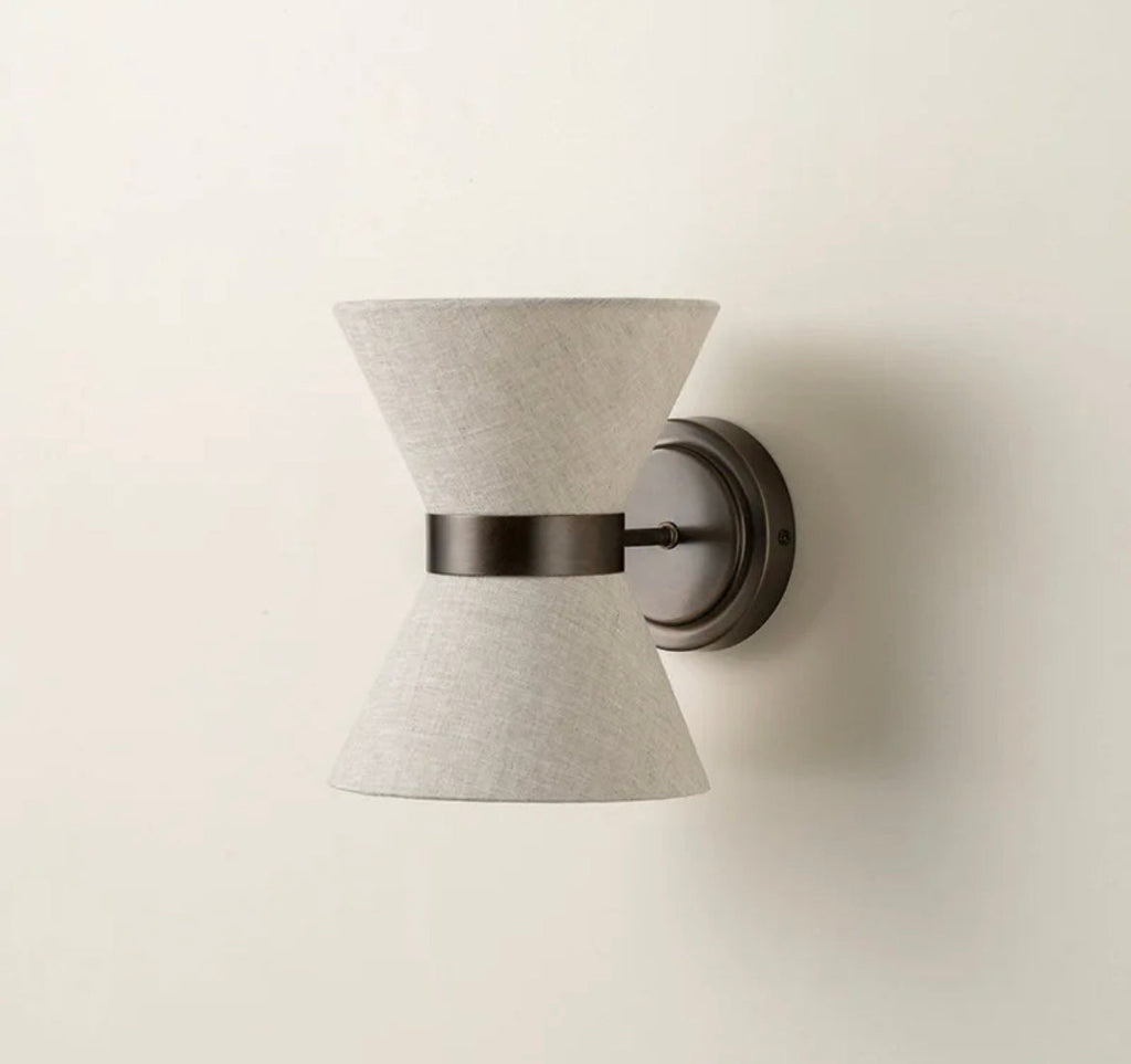 AureaLume Fabric Shade Wall Lamp — Copper Aluminum Finish, Flicker-Free LED
