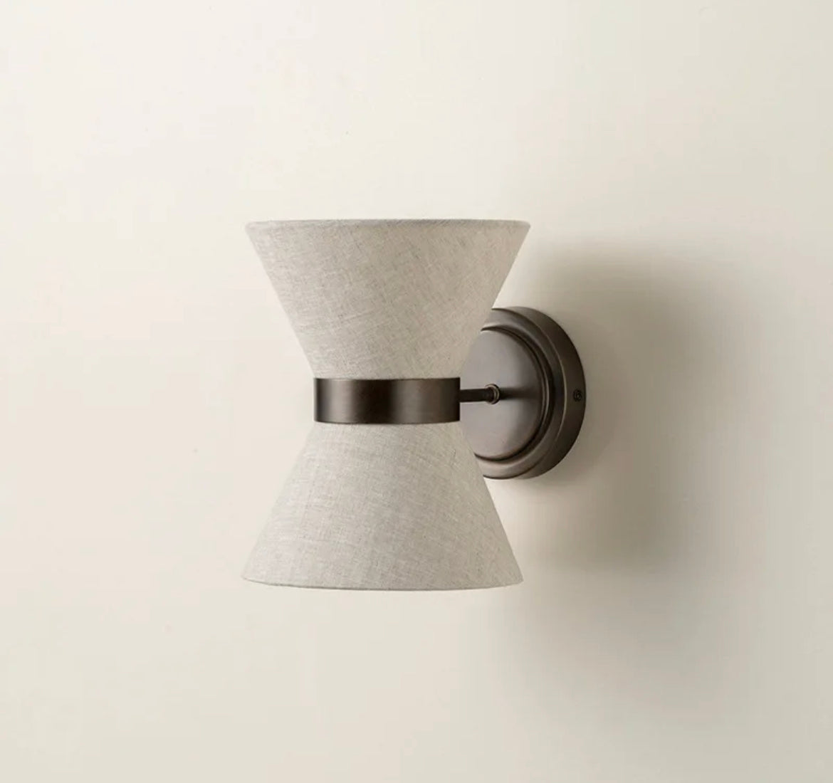 AureaLume Fabric Shade Wall Lamp — Copper Aluminum Finish, Flicker-Free LED