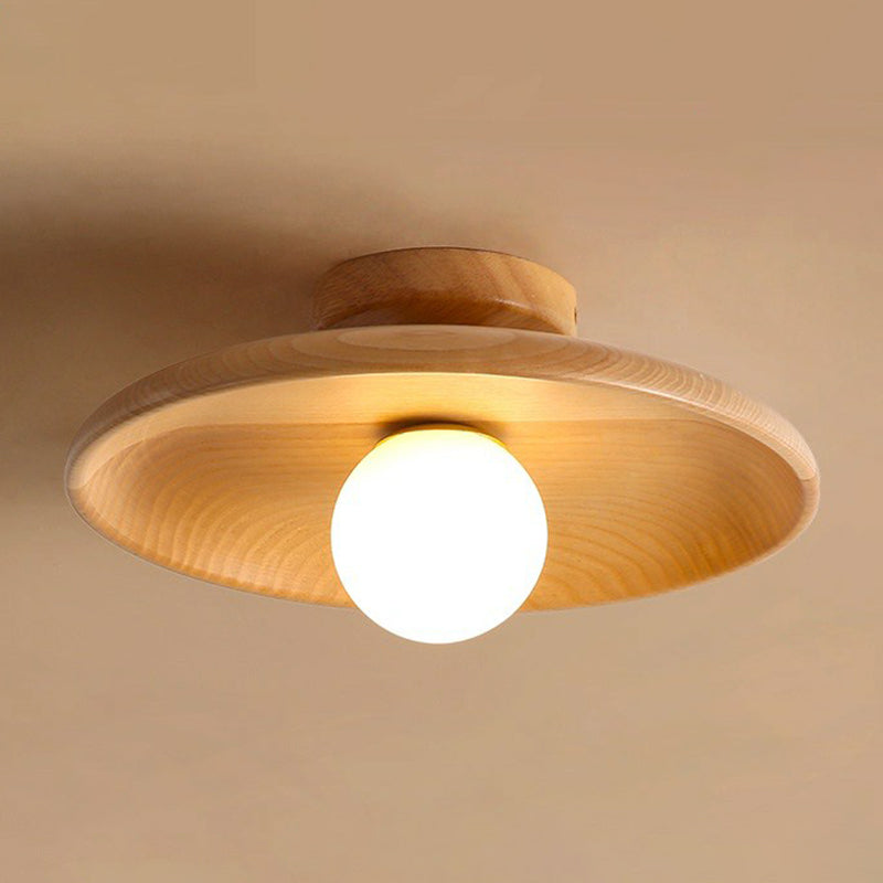 Modern Wooden Ceiling Light | Minimalist Semi-Flush Mount | Wildoxy