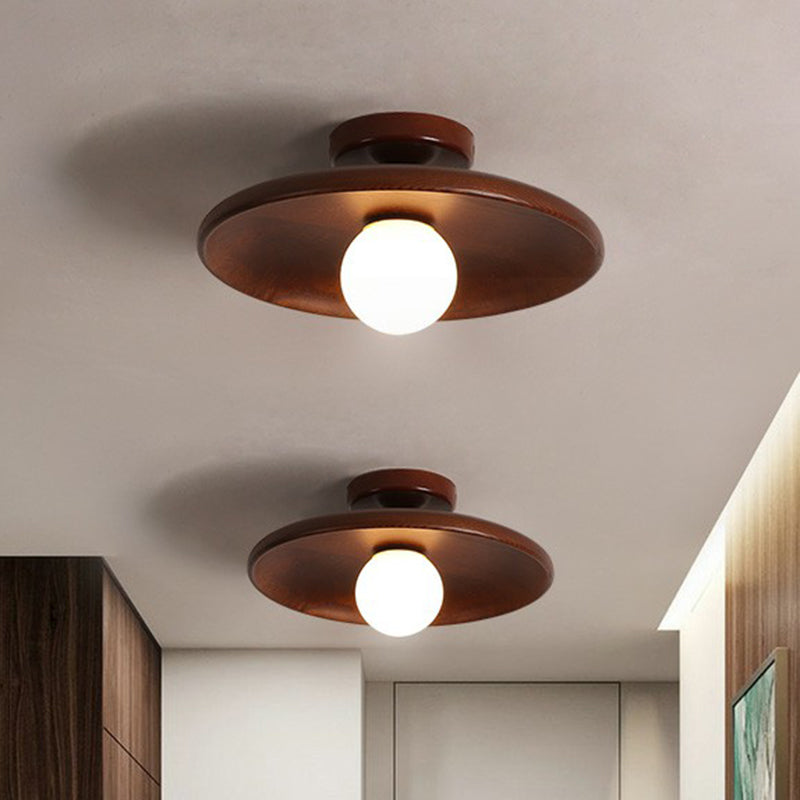 Modern Wooden Ceiling Light | Minimalist Semi-Flush Mount | Wildoxy