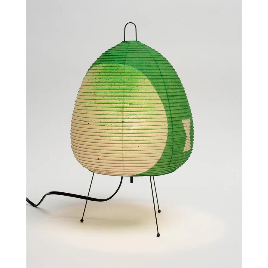 Lámpara de mesa retro japonesa de papel de arroz de 47cm, base de hierro E27