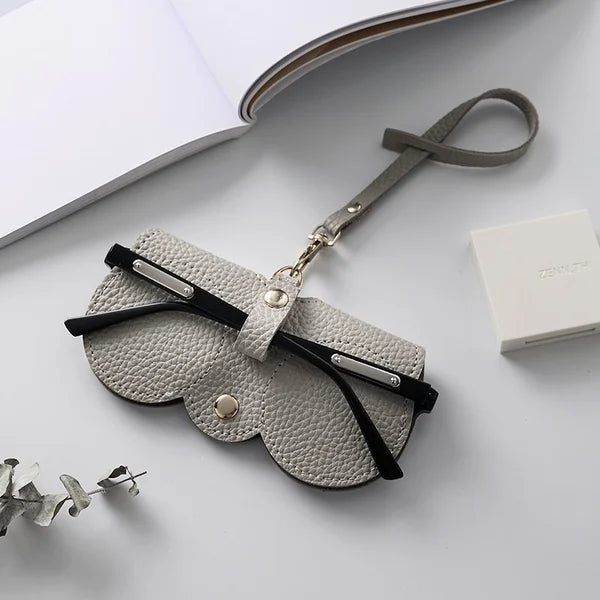 Soft Leather Sunglasses Case — Snap Button Closure