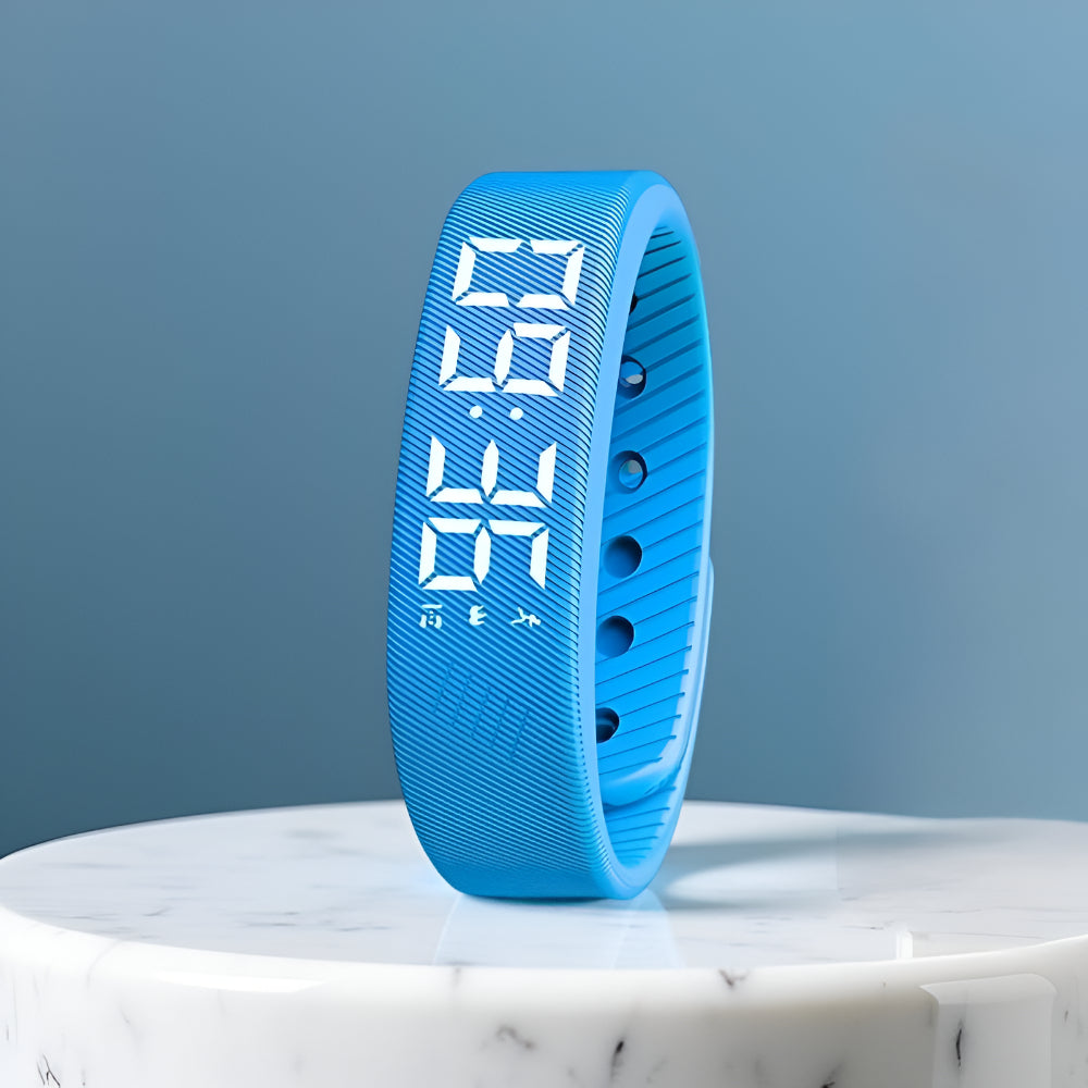 Digital LED-sportklocka — silikonarmband, vattentät USB