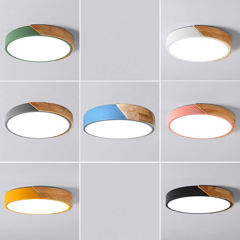 Moderne runde LED-Deckenleuchte aus Acryl — 7 Farben, 4 Größen