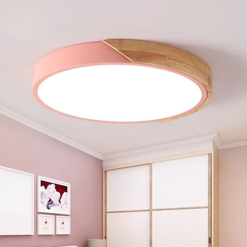 Moderne runde LED-Deckenleuchte aus Acryl — 7 Farben, 4 Größen
