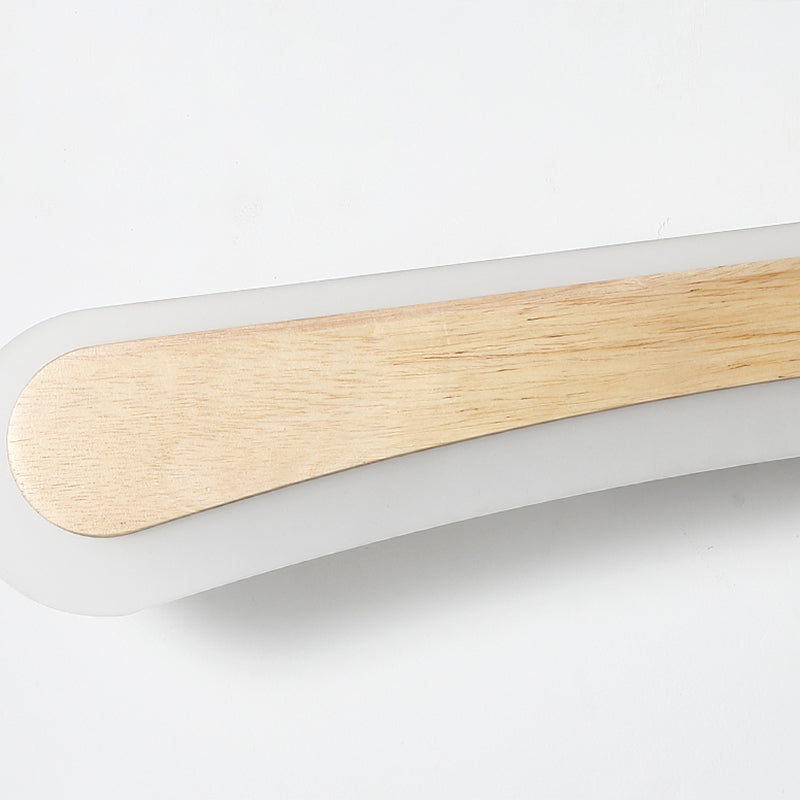 Aplique de pared LED escandinavo de madera, pantalla acrílica de 40/60/80 cm