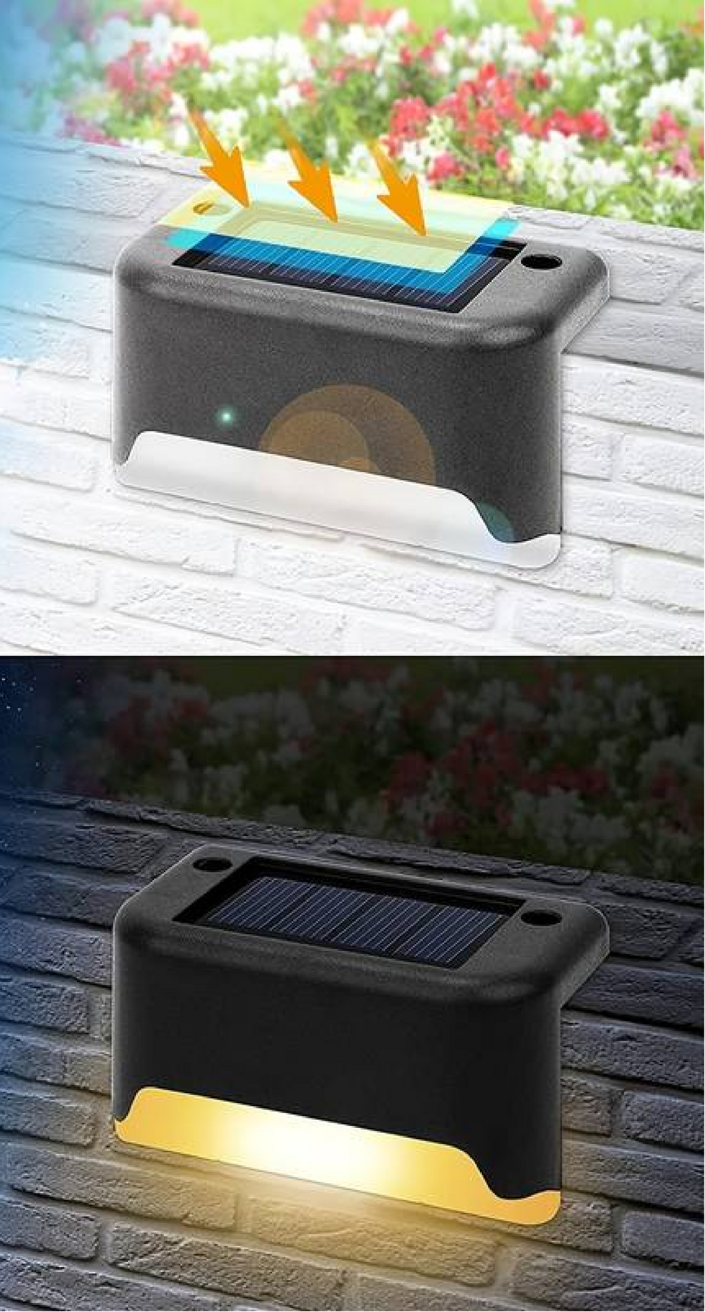 Solar LED Outdoor Fence Wall Light Colourful - Wildoxy
