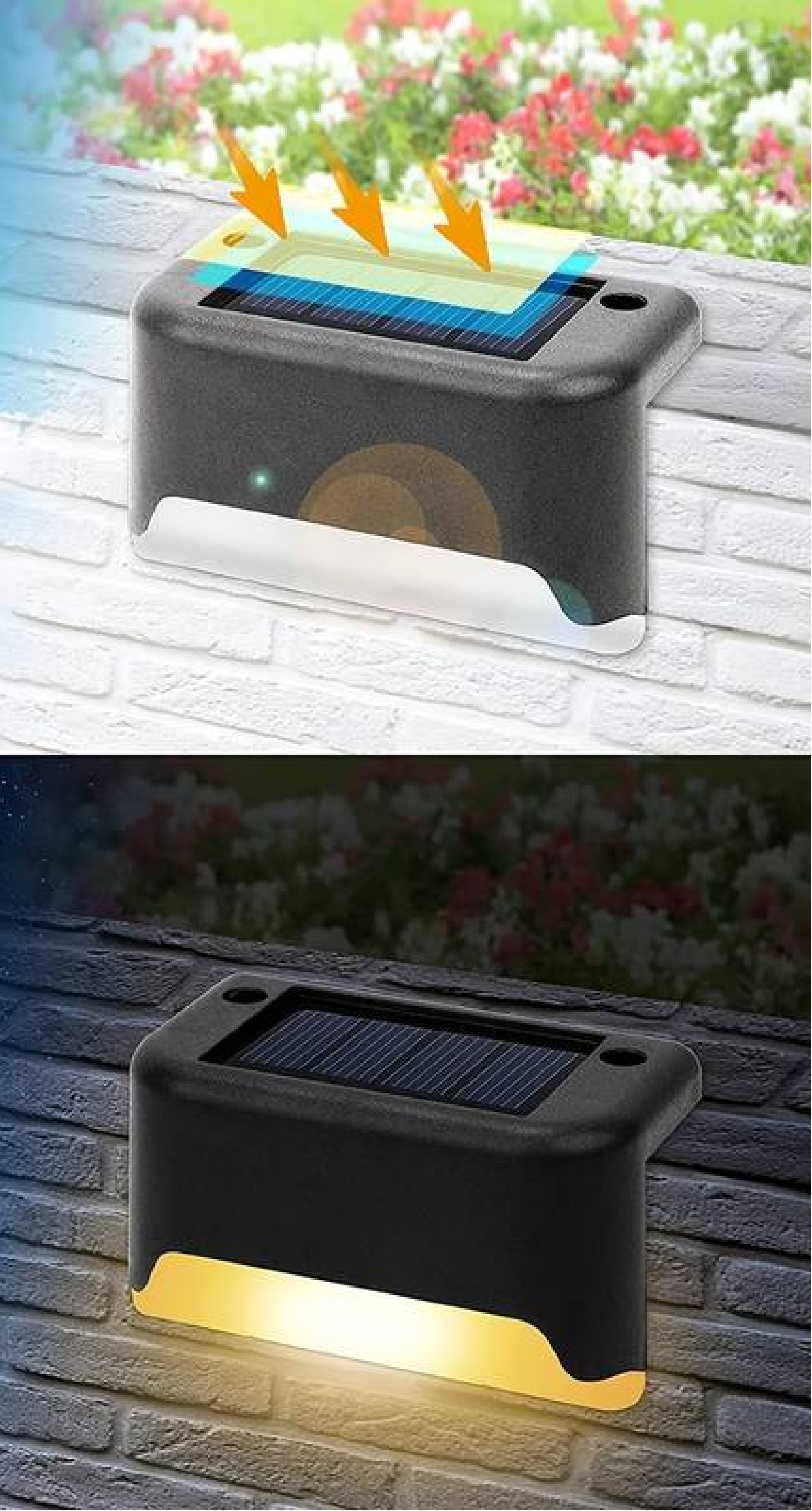 Solar LED Outdoor Fence Wall Light Colourful - Wildoxy