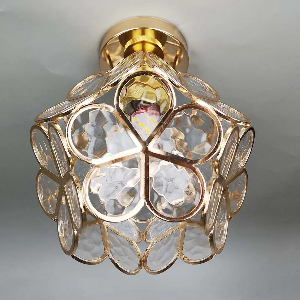 Floyem-plafondlamp met gouden acrylbloem van 20cm
