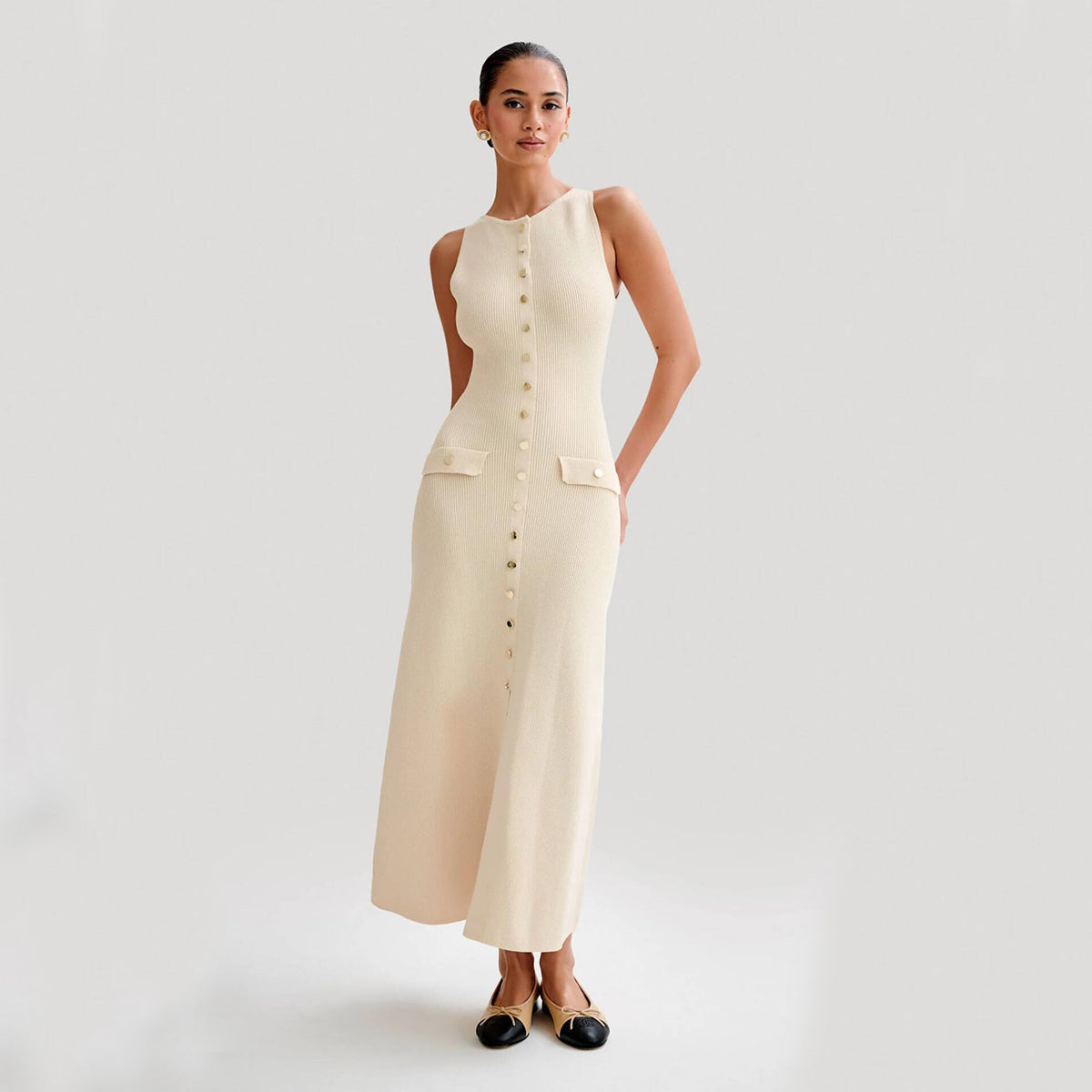 Robe longue élégante en maille