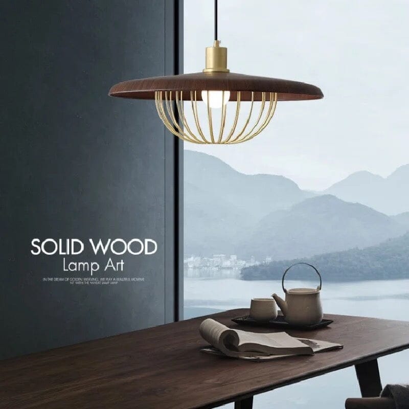 CinderLume Polystyrene Resin LED Pendant Lamp — Warm Glow, Wood-Inspired Silhouette