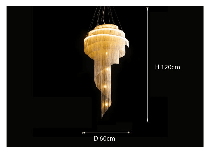 AstraLuxe Crystal Tassel Spiral — Ceiling Chandelier