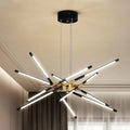Nexa Iron Chandelier — Angular Geometric Design, Modern Lighting Fixture