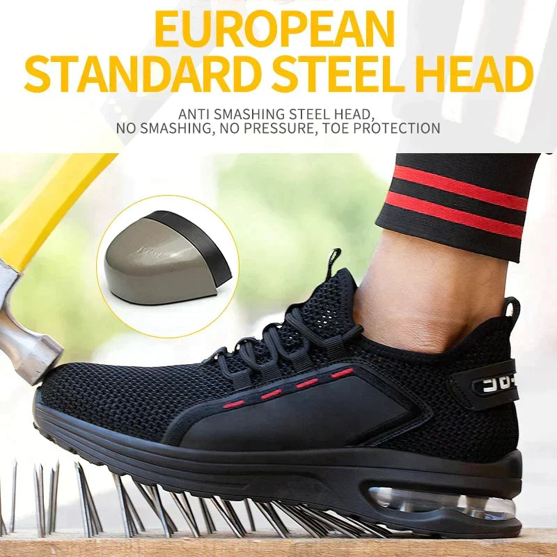 Veiligheidsschoenen met stalen neus — ultralicht, ademend, antislip