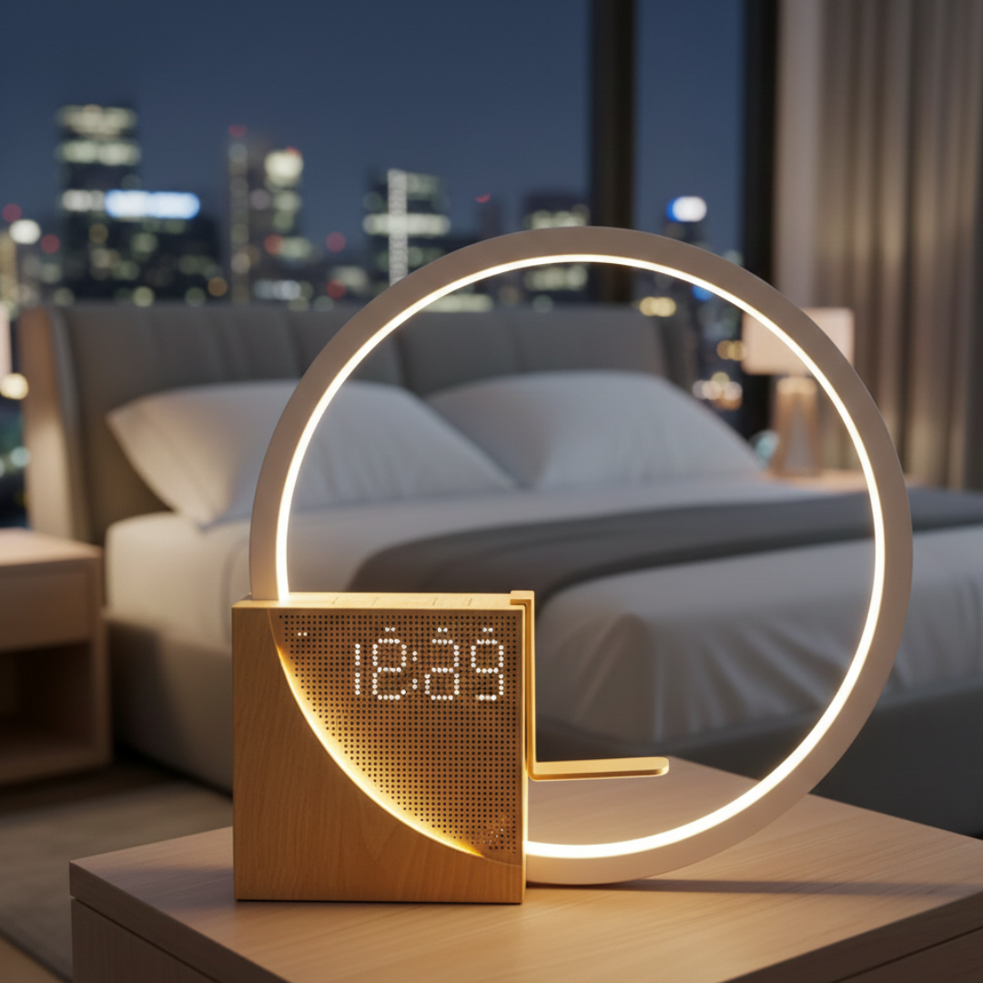 White Noise Bedside Lamp — Touch-Activated Dimmable Nightlight