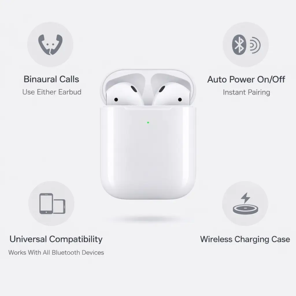 Draadloze Bluetooth-oordopjes — Ingebouwde microfoon, oplaadcase