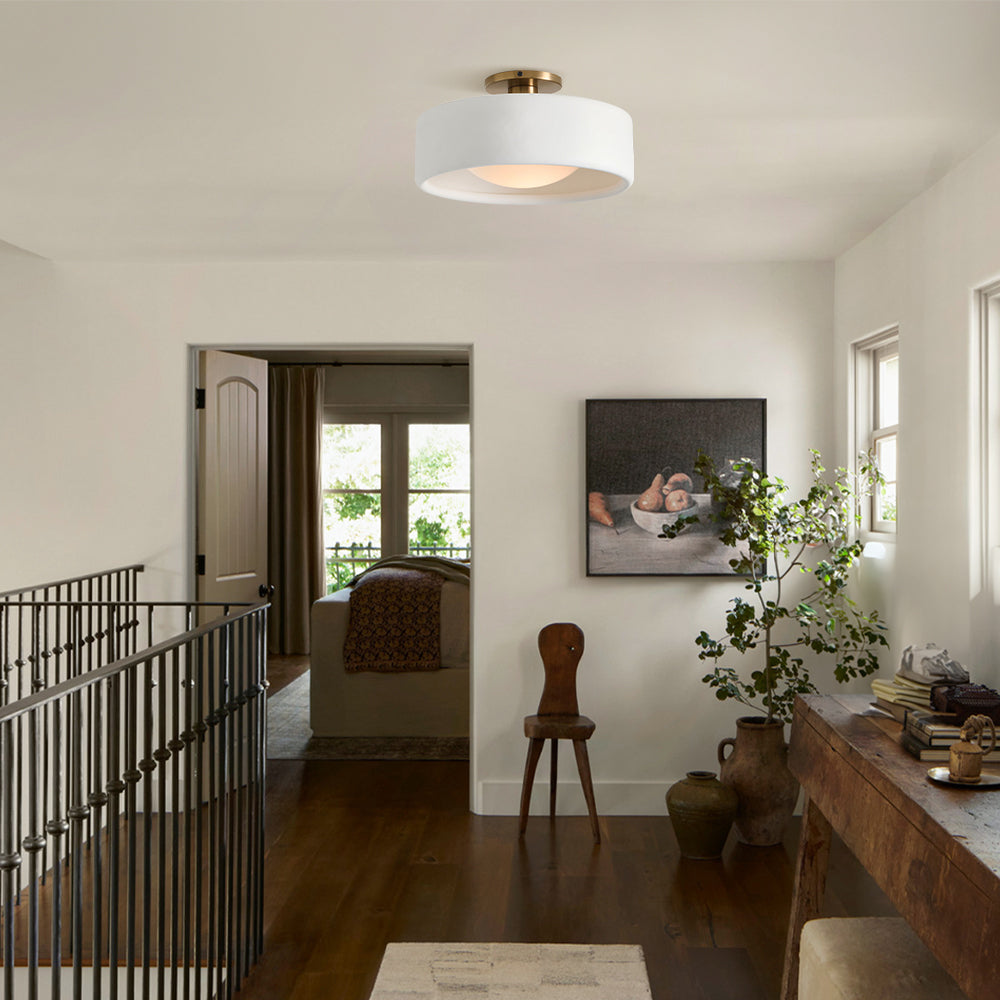 Lampă ceramică scandinavă — abajur semisferic din porțelan