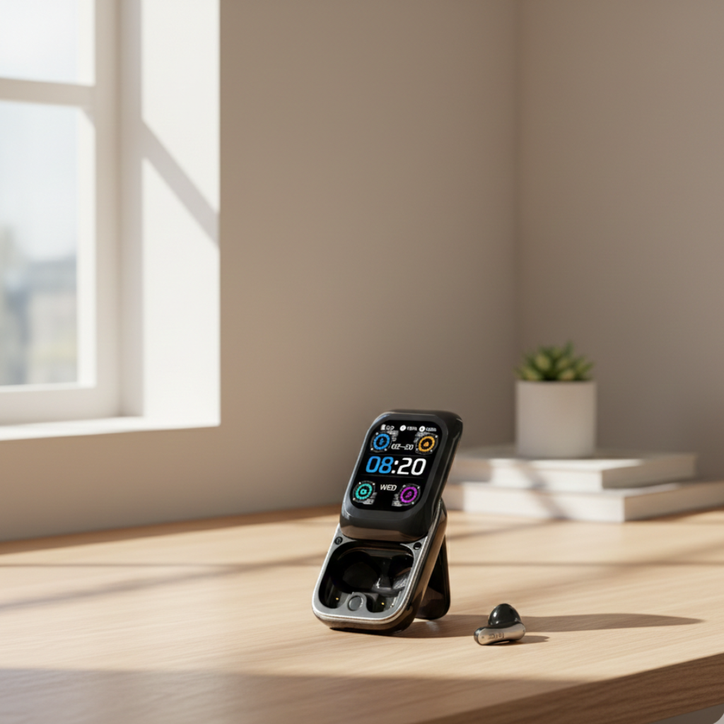 HTC NE48 Bluetoothイヤホン — HDタッチスクリーン充電ケース