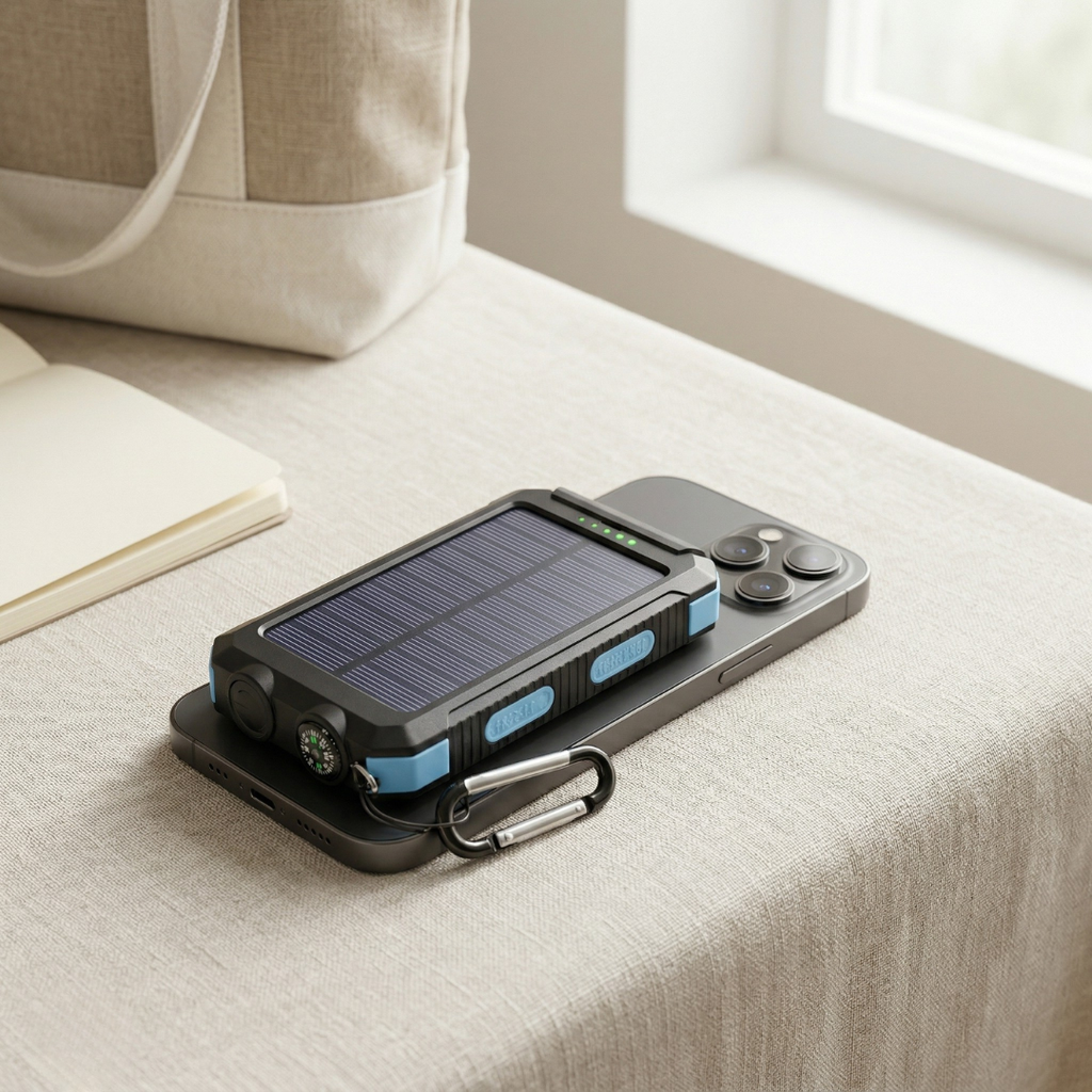 PowerMax 80000mAh nagy kapacitású napelemes töltő — Beépített LED-fény