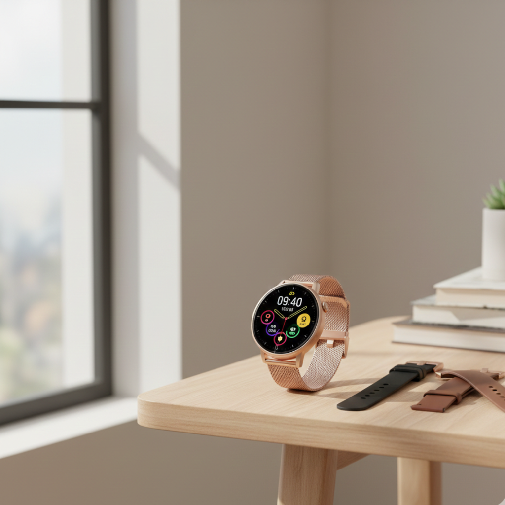 Smartwatch AMOLED impermeable para mujer, con interfaz de llamadas por Bluetooth